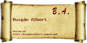 Buzgán Albert névjegykártya